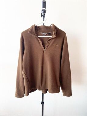 Eddie Bauer Brown Quarter-Zip Fleece Pullover Women’s Size M